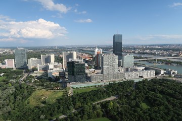 Fototapeta na wymiar Aerial View of Donaucity in Vienna Austria