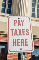 Pay Taxes Here Sign