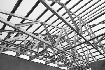 Structure of steel roof.
