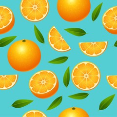Cute seamless pattern with yellow lemon slices. Vector illustration