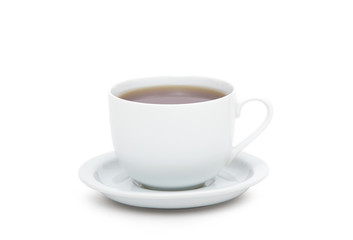 cup of tea on white background
