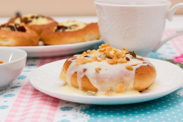 Cottage cheese dessert with salt peanut and condensed milk.