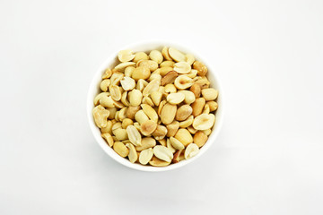 peanut fried on white