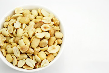 peanut fried on white