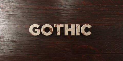 Gothic - grungy wooden headline on Maple  - 3D rendered royalty free stock image. This image can be used for an online website banner ad or a print postcard.