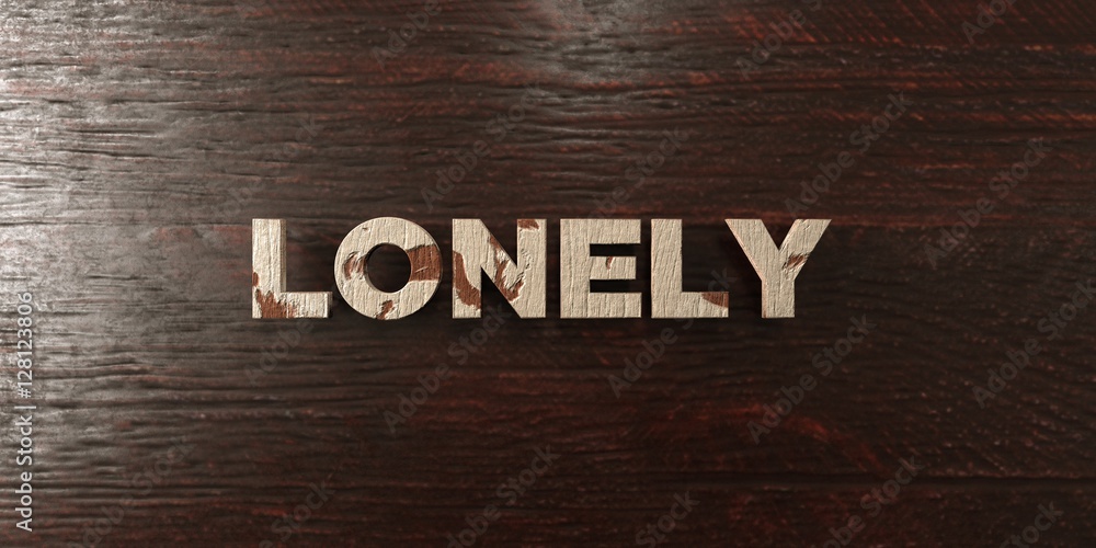 Fototapete lonely - grungy wooden headline on maple - 3d rendered royalty free stock image. this image can be u