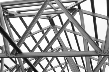 Structure of steel roof.