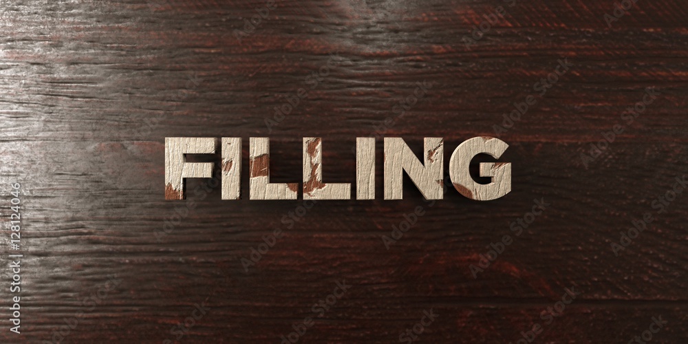 Fototapete filling - grungy wooden headline on maple - 3d rendered royalty free stock image. this image can be 