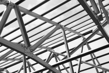 Structure of steel roof.