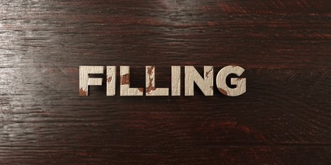 Filling - grungy wooden headline on Maple  - 3D rendered royalty free stock image. This image can be used for an online website banner ad or a print postcard.