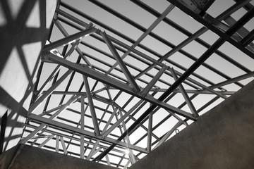 Structure of steel roof.
