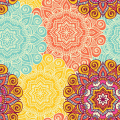 Ethnic floral seamless pattern