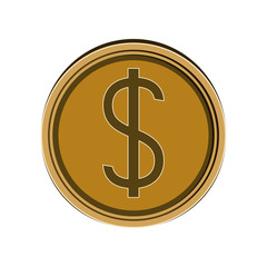 Coin icon. Money financial item commerce market and economy theme. Isolated design. Vector illustration