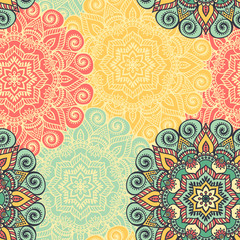 Ethnic floral seamless pattern