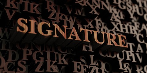 Signature - Wooden 3D rendered letters/message.  Can be used for an online banner ad or a print postcard.
