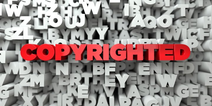 COPYRIGHTED -  Red text on typography background - 3D rendered royalty free stock image. This image can be used for an online website banner ad or a print postcard.