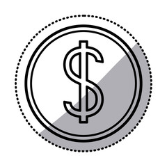 Coin icon. Money financial item commerce market and economy theme. Isolated design. Vector illustration