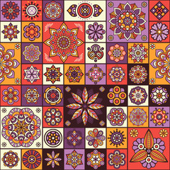 Ethnic floral seamless pattern