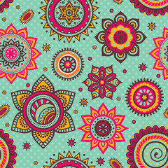 Ethnic floral seamless pattern