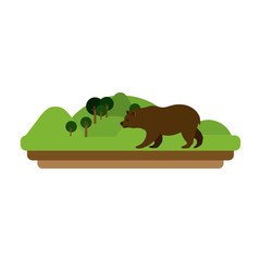 Bear and forest icon. Animal wild nature wildlife and character theme. Isolated design. Vector illustration
