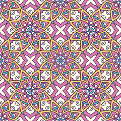 Ethnic floral seamless pattern