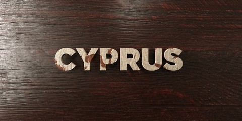 Cyprus - grungy wooden headline on Maple  - 3D rendered royalty free stock image. This image can be used for an online website banner ad or a print postcard.
