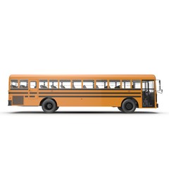 Fototapeta na wymiar Side view School bus isolated on white. 3D illustration