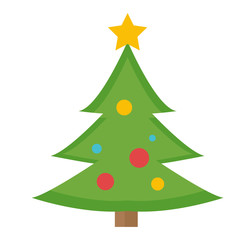 Christmas tree vector icon. Isolated on white background