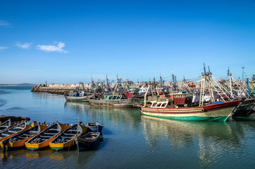 Fototapeta na wymiar Boats in Essouira harbour