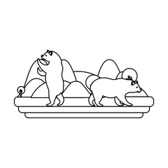 Bear and forest icon. Animal wild nature wildlife and character theme. Isolated design. Vector illustration