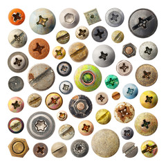 50 Rusty screw heads