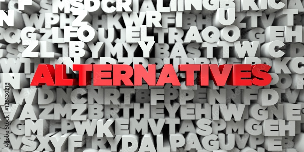 Fototapete alternatives - red text on typography background - 3d rendered royalty free stock image. this image 