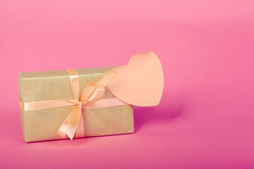 gift box with gift tag. valentines day