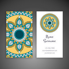 Business card. Vintage decorative elements.