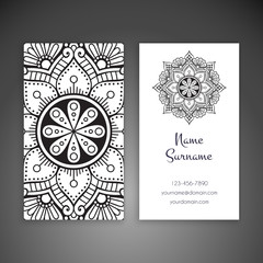 Business card. Vintage decorative elements.