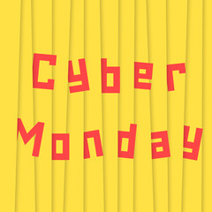 cyber monday with yellow stripes