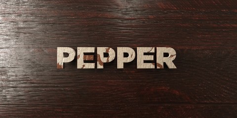 Pepper - grungy wooden headline on Maple  - 3D rendered royalty free stock image. This image can be used for an online website banner ad or a print postcard.