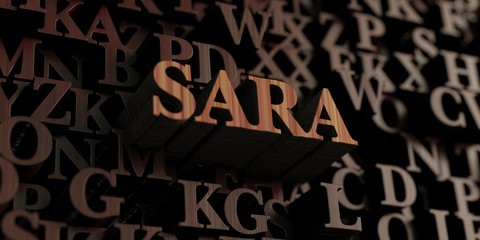 Sara - Wooden 3D rendered letters/message.  Can be used for an online banner ad or a print postcard.