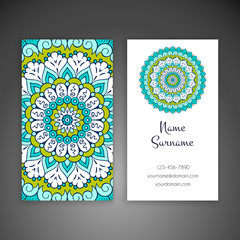 Business card. Vintage decorative elements.