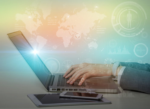 laptop PC and information technology concept