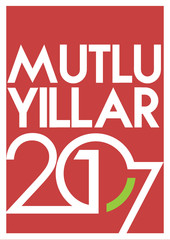 Happy New Year merry christmas 2017 background Calendar design typography illustration