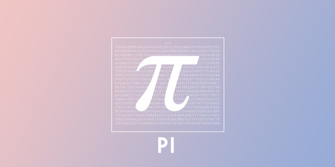 pi day typography on the color background