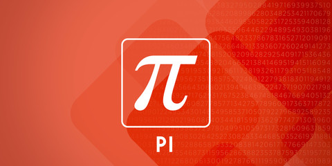 pi day typography on the color background