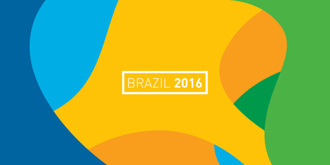 Rio 2016 Brazil abstract colorful Summer color Green, orange, yellow, blue. Summer Brazilian background