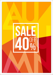 autumn sale concept abstract colorful triangular typographic background