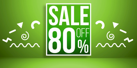 Summer Sale background in retro 80s 90s memphis style