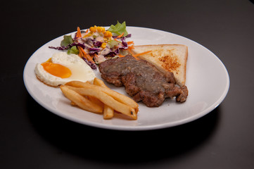 pork Steak and organic vegetables