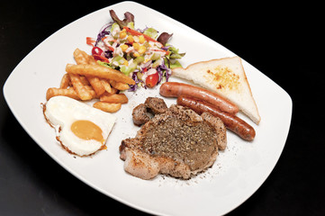 pork Steak and organic vegetables