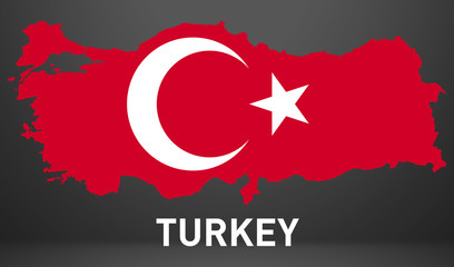 Turkey flag map in geometric,mosaic polygonal style.Abstract tessellation,background