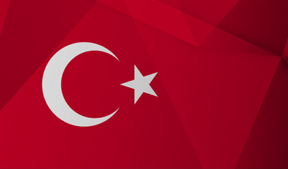 Turkey flag map in geometric,mosaic polygonal style.Abstract tessellation,background